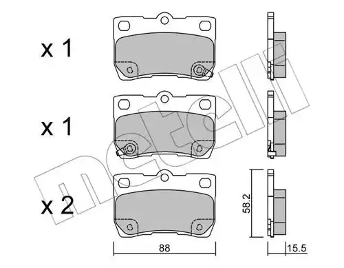 Комплект тормозных колодок METELLI 22-0761-0 (24323, 24324, 24325)