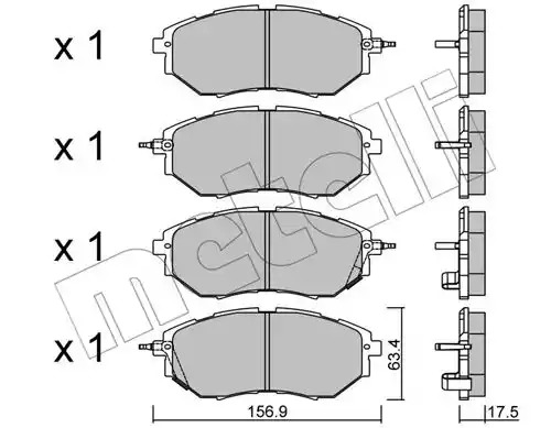 Комплект тормозных колодок METELLI 22-0763-0 (24222, 24225, 24223, 24224)