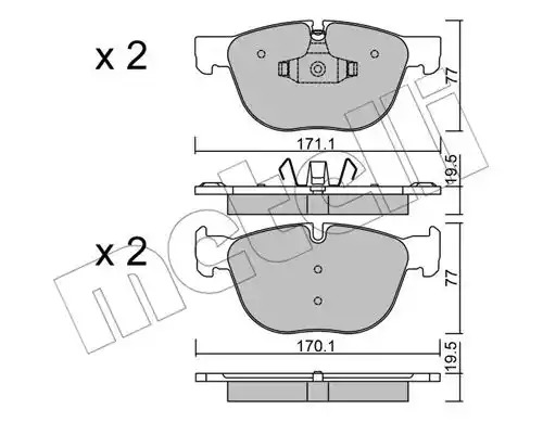 Комплект тормозных колодок METELLI 22-0770-0 (24170, 24171)