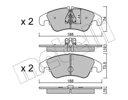 Комплект тормозных колодок METELLI 22-0775-0 (24408, 24409)