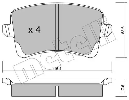 Комплект тормозных колодок METELLI 22-0776-0 (24606)