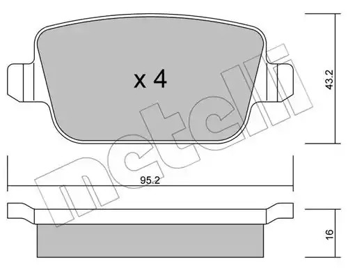 Комплект тормозных колодок METELLI 22-0780-0 (24537)