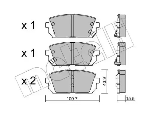 Комплект тормозных колодок METELLI 22-0784-0 (24491, 24492, 24493)