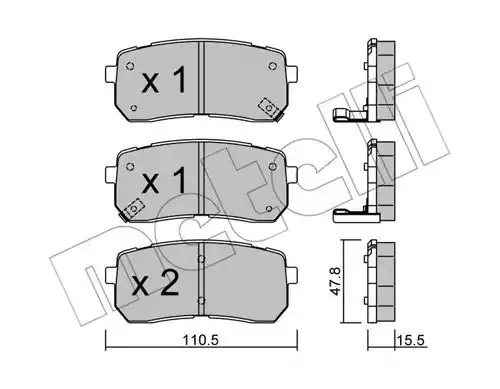 Комплект тормозных колодок METELLI 22-0786-0 (24686, 24599, 24600)