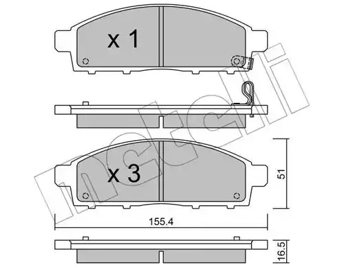 Комплект тормозных колодок METELLI 22-0791-0 (24529, 24530)