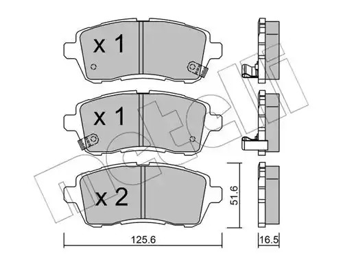 Комплект тормозных колодок METELLI 22-0793-1 (24283, 24284, 24285)