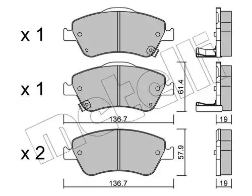 Комплект тормозных колодок METELLI 22-0794-0 (24121, 24122, 24590, 24591)