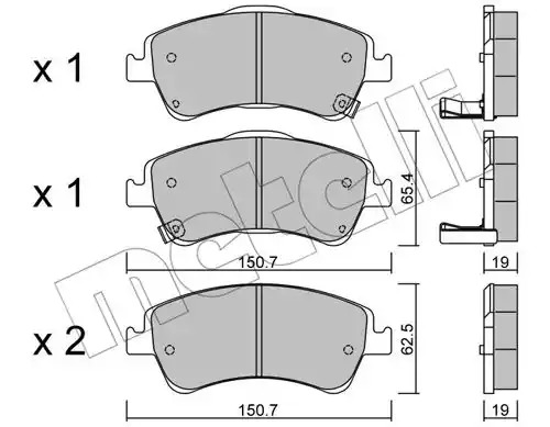 Комплект тормозных колодок METELLI 22-0795-0 (24690, 24691, 24203, 24204)