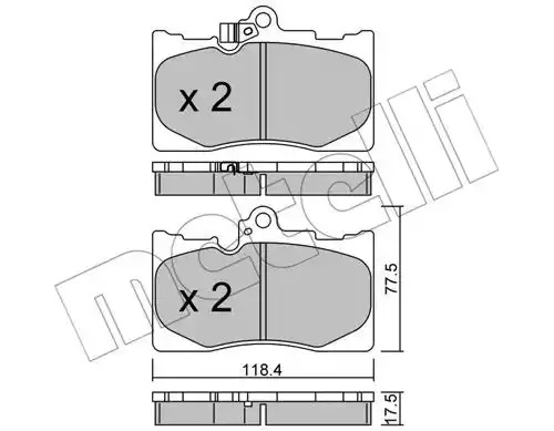 Комплект тормозных колодок METELLI 22-0799-0 (20325, 24396)