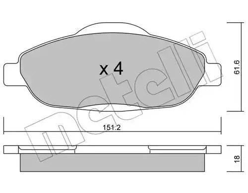 Комплект тормозных колодок METELLI 22-0804-0 (24660)