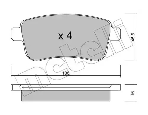 Комплект тормозных колодок METELLI 22-0818-0 (24820)