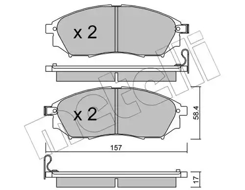 Комплект тормозных колодок METELLI 22-0819-0 (23698, 23699)