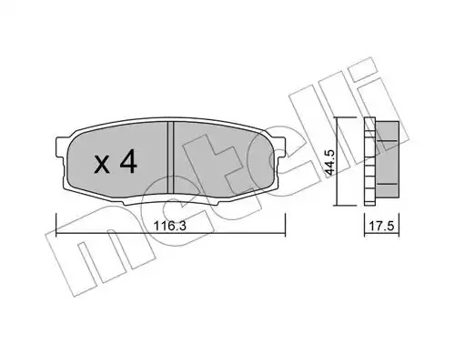 Комплект тормозных колодок METELLI 22-0822-0 (24653)