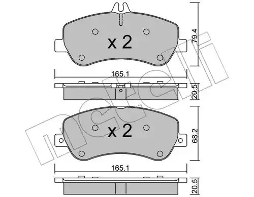 Комплект тормозных колодок METELLI 22-0825-0 (24867, 24868)