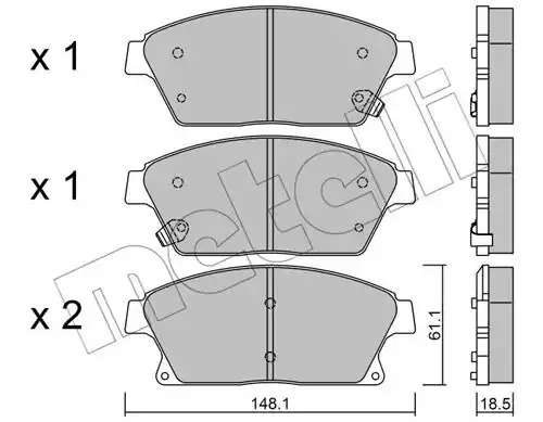 Комплект тормозных колодок METELLI 22-0839-0 (25036, 25034, 25035)