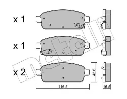 Комплект тормозных колодок METELLI 22-0840-0 (25096, 25097, 25098)