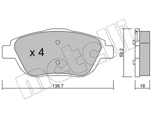 Комплект тормозных колодок METELLI 22-0852-0 (24883)