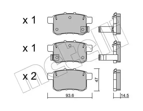 Комплект тормозных колодок METELLI 22-0868-0 (24435, 24661, 24662)