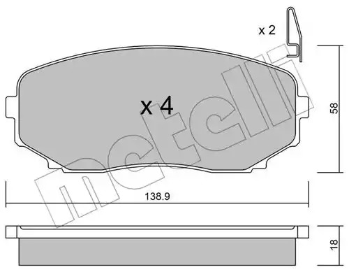 Комплект тормозных колодок METELLI 22-0872-0 (24544)