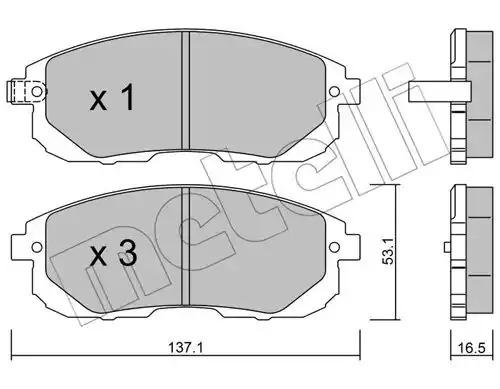 Комплект тормозных колодок METELLI 22-0876-0 (24280, 24281, 24282)