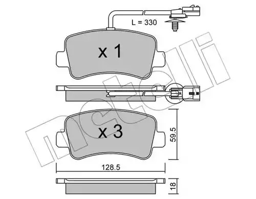 Комплект тормозных колодок METELLI 22-0899-0 (25113, 25112)