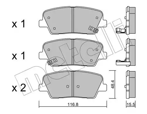 Комплект тормозных колодок METELLI 22-0901-0 (25153, 25154, 25155)