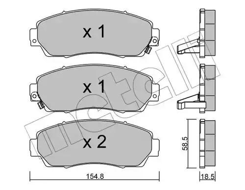 Комплект тормозных колодок METELLI 22-0903-0 (25352, 24342, 25351)