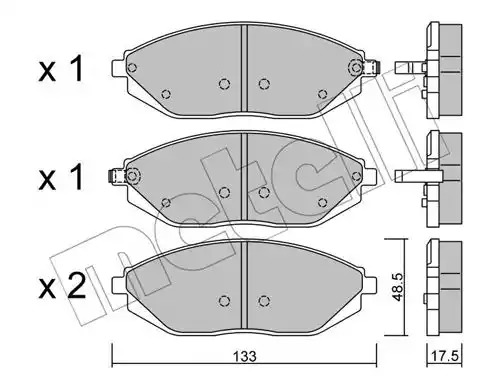 Комплект тормозных колодок METELLI 22-0908-0 (25270, 25269, 25268)