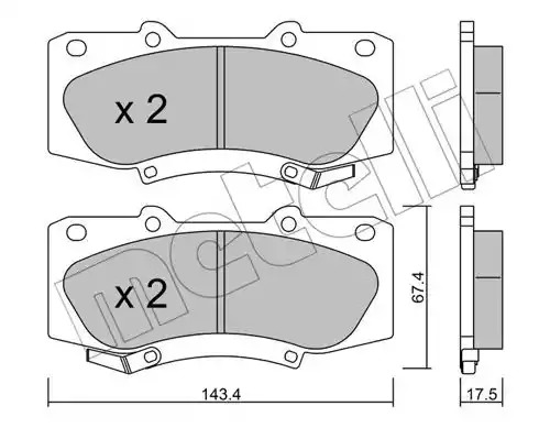 Комплект тормозных колодок METELLI 22-0937-0 (25210, 25209)