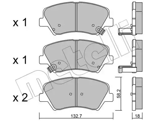 Комплект тормозных колодок METELLI 22-0943-0 (25349, 25350, 25348)