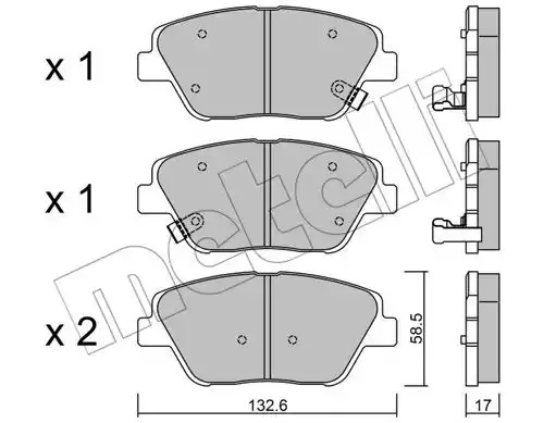 Комплект тормозных колодок METELLI 22-0945-0 (25116, 25644, 25645, 25646)