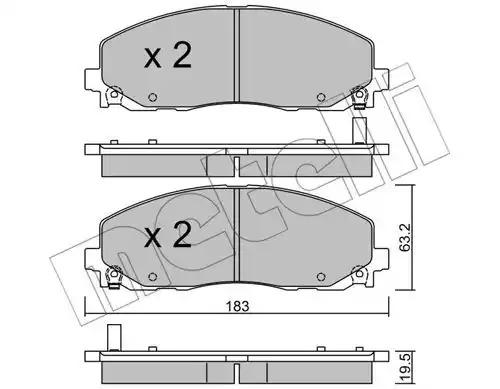 Комплект тормозных колодок METELLI 22-0946-0 (25378, 25379)