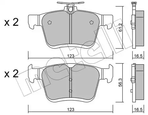 Комплект тормозных колодок METELLI 22-0951-0 (25008, 25010)