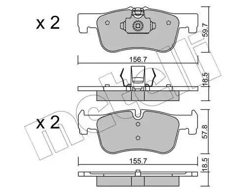 Комплект тормозных колодок METELLI 22-0959-0 (25014, 25015)