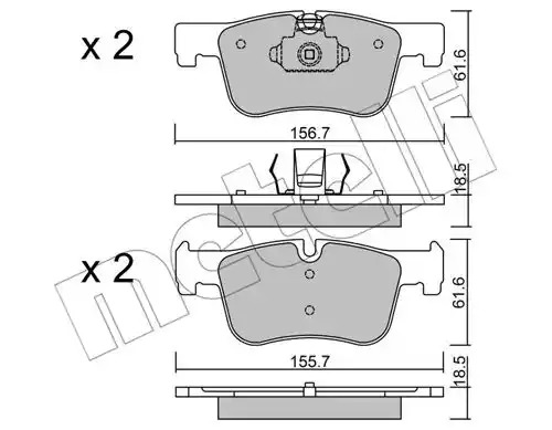 Комплект тормозных колодок METELLI 22-0960-0 (25506, 25507, 24913, 24912)