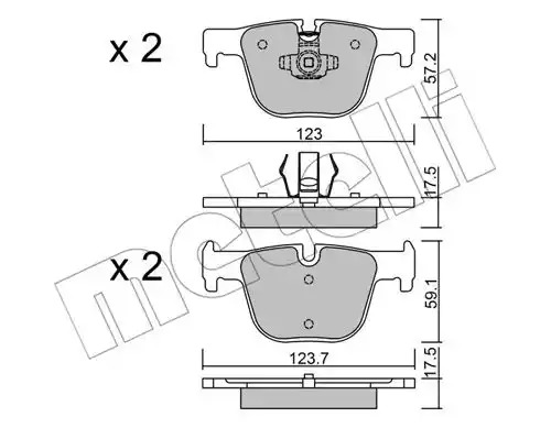 Комплект тормозных колодок METELLI 22-0963-0 (25026, 25027)