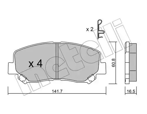 Комплект тормозных колодок METELLI 22-0969-0 (25564)