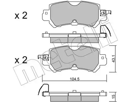 Комплект тормозных колодок METELLI 22-0970-0 (25540, 25541)