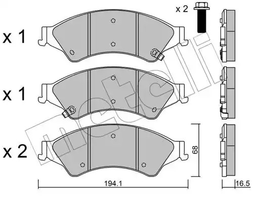 Комплект тормозных колодок METELLI 22-0971-0 (25632, 25633, 25634)