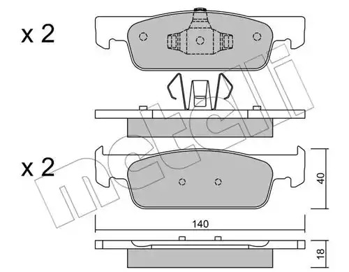 Комплект тормозных колодок METELLI 22-0975-0 (25702, 25703, 25728)