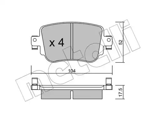 Комплект тормозных колодок METELLI 22-0980-0 (25109, 25110)