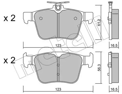 Комплект тормозных колодок METELLI 22-0981-0 (25009, 25011)