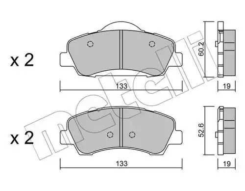 Комплект тормозных колодок METELLI 22-0982-0 (25250, 25251)