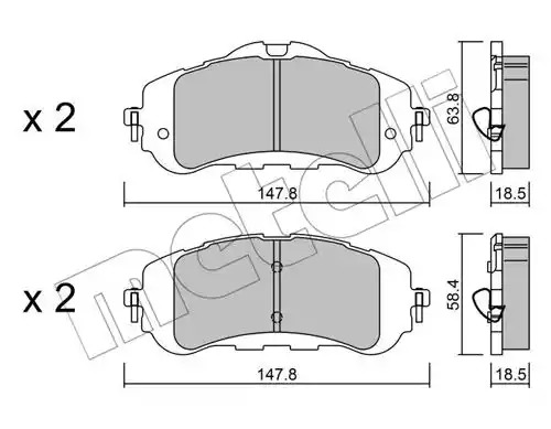 Комплект тормозных колодок METELLI 22-0983-0 (25896, 25895)