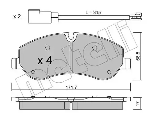 Комплект тормозных колодок METELLI 22-0990-0 (25602)