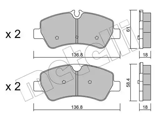 Комплект тормозных колодок METELLI 22-0991-0 (25603, 25604)