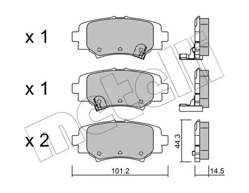 Комплект тормозных колодок METELLI 22-0993-0 (25878, 25879, 25880)