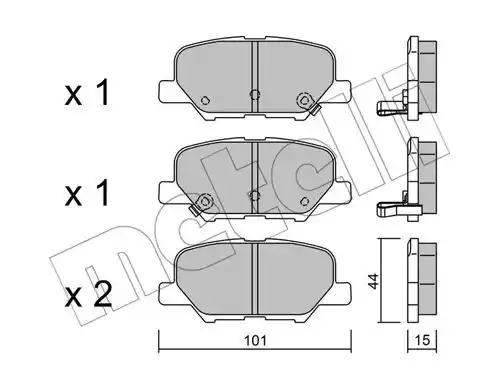 Комплект тормозных колодок METELLI 22-0995-0 (25689, 25690, 25688)