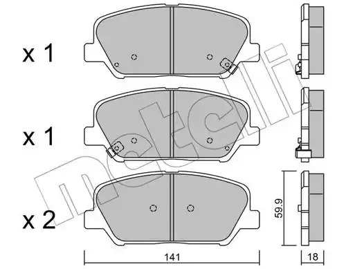 Комплект тормозных колодок METELLI 22-0997-0 (24915, 24916, 24917)