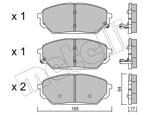 Комплект тормозных колодок METELLI 22-0999-0 (25119, 25889, 25890)